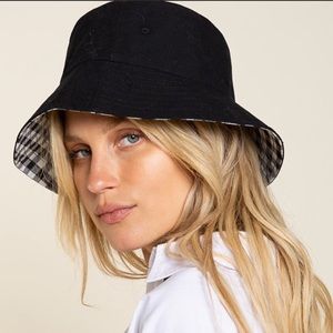 POL Black White Gingham Reversible Bucket Hat